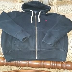Men's Large heavy black zip up hoodie